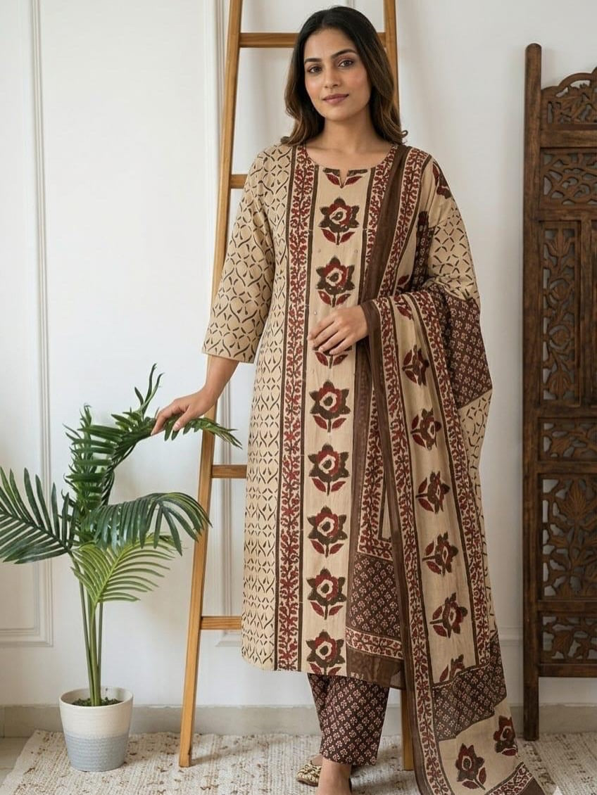 Elegant Printed Ethnic Kurta Set