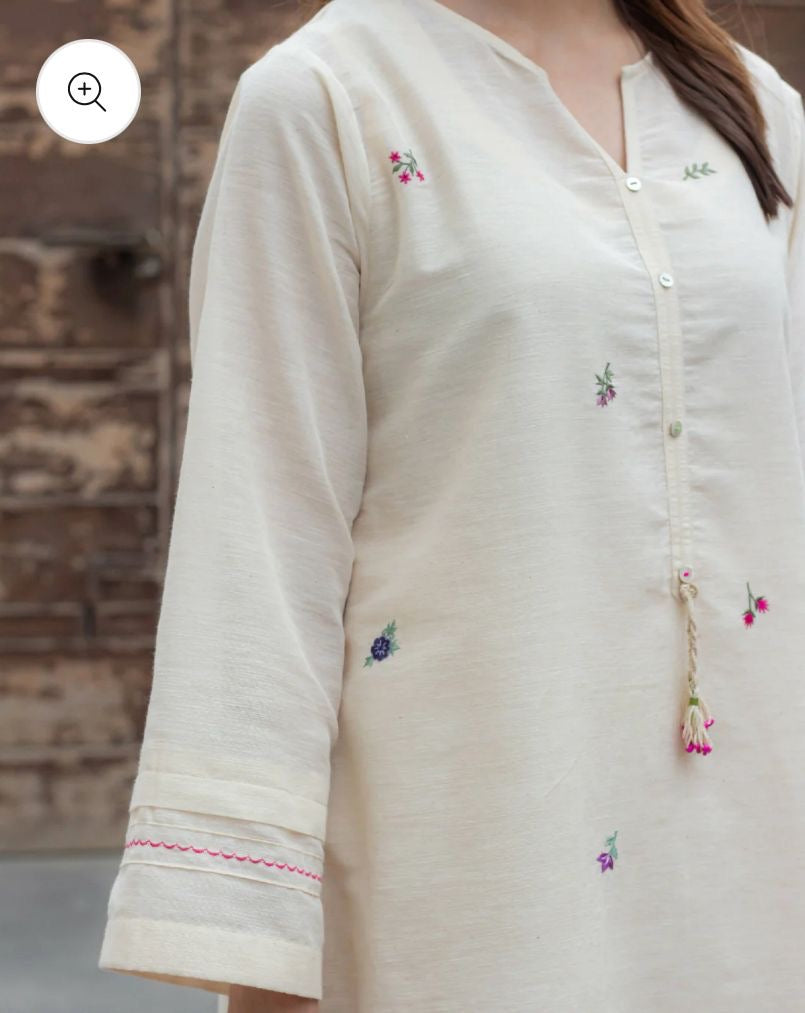 Ivory Embroidered Kurta Set