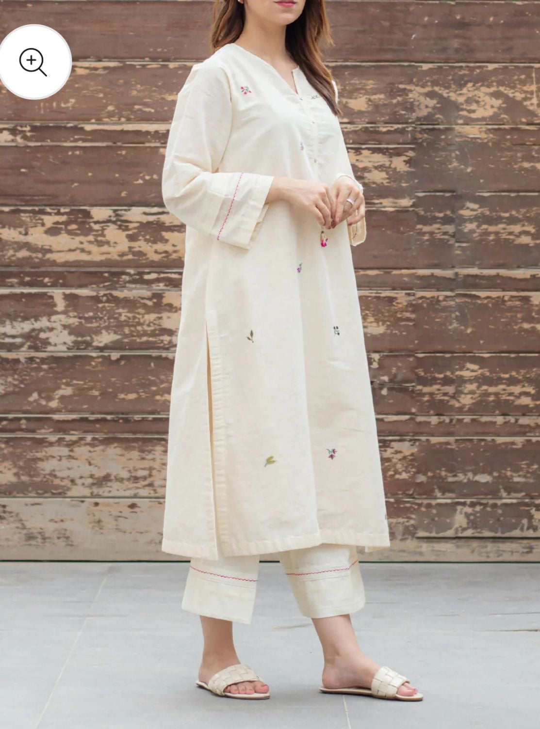 Ivory Embroidered Kurta Set