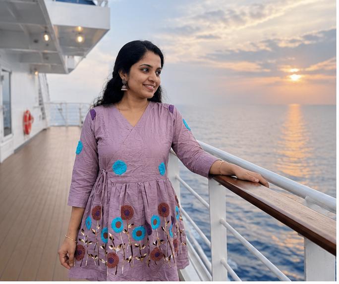 Mauve Multicolor Floral Embroidered Kurta