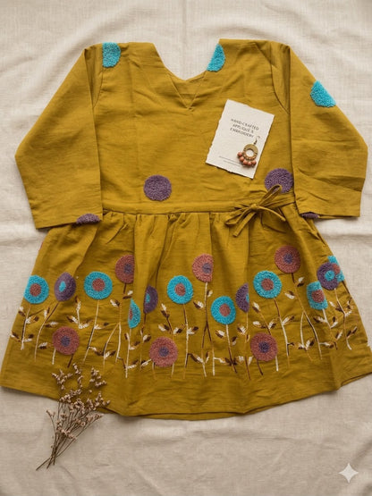 Mustard Yellow Multicolor Floral Embroidered Kurta