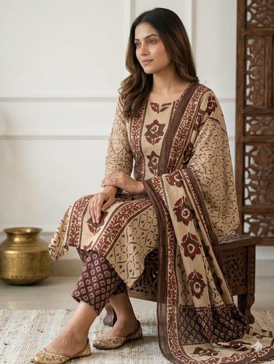 Elegant Printed Ethnic Kurta Set